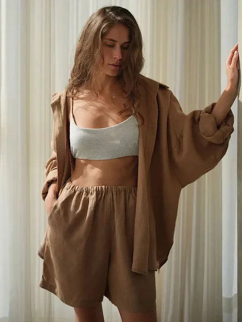 Cotton Casual Shorts Set