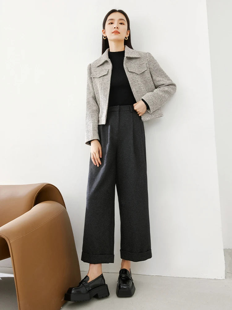 Woolen Lapel Coat