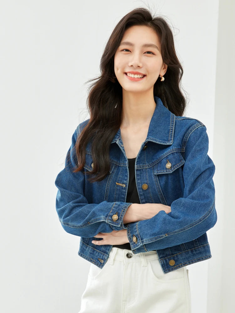 Vintage Denim Crop Jacket