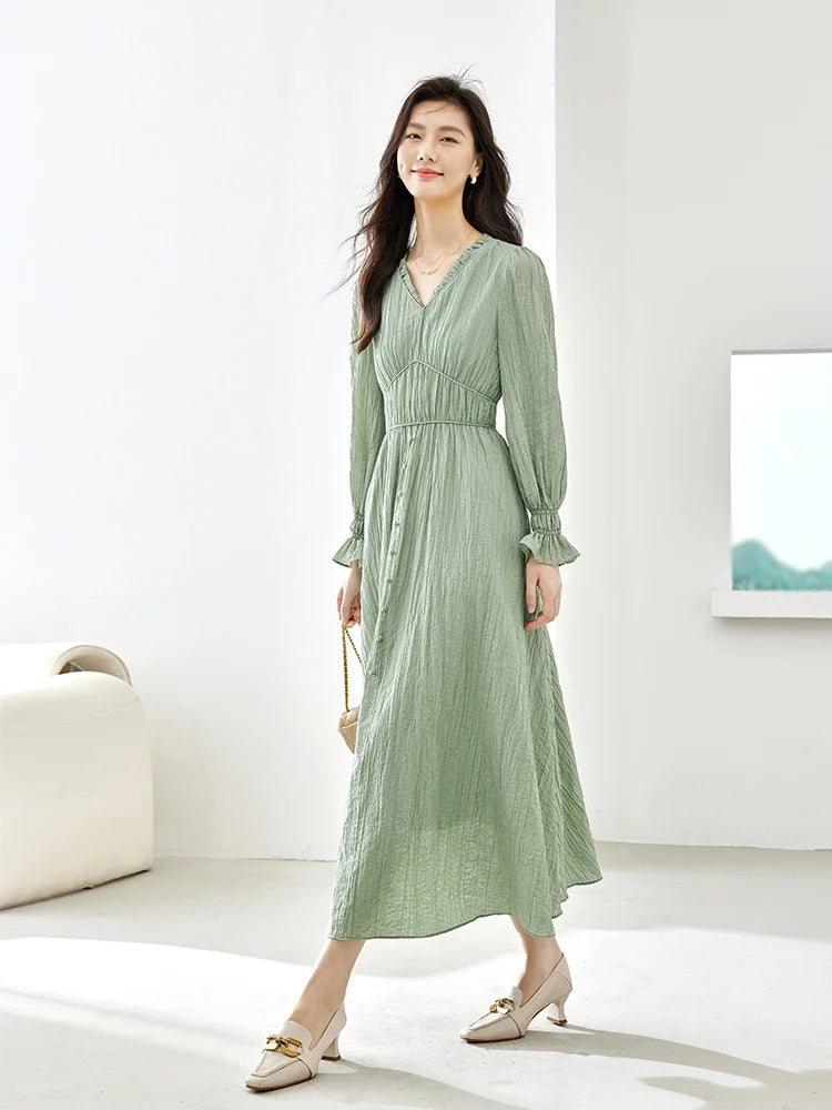 Lyotex V-neck Midi Dress