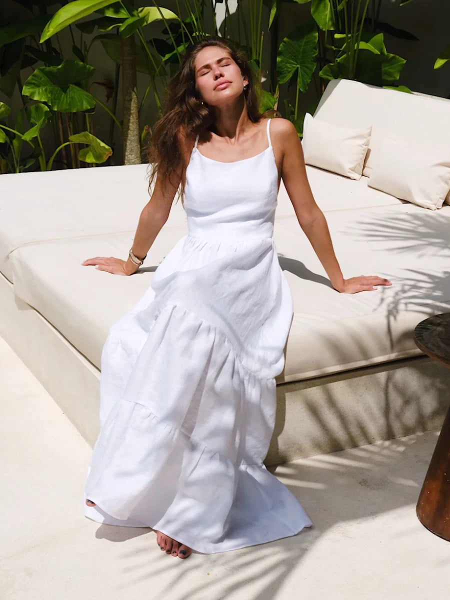 Summer Lace-Up Halter Dress