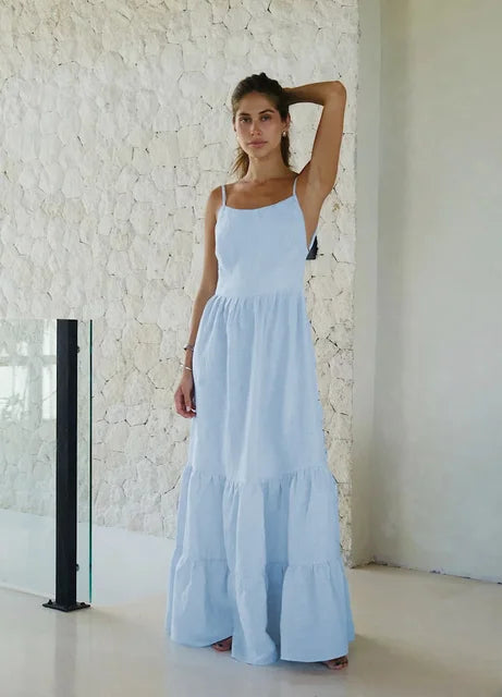 Summer Lace-Up Halter Dress