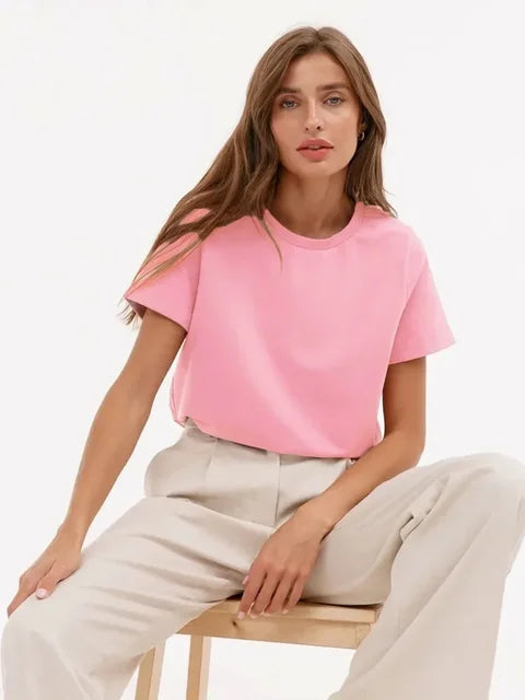 Fashionable Solid Loose Fit Women's Top