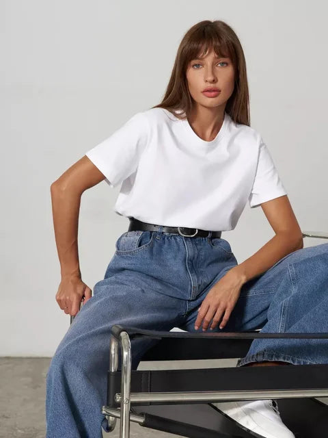 Fashionable Solid Loose Fit Women's Top