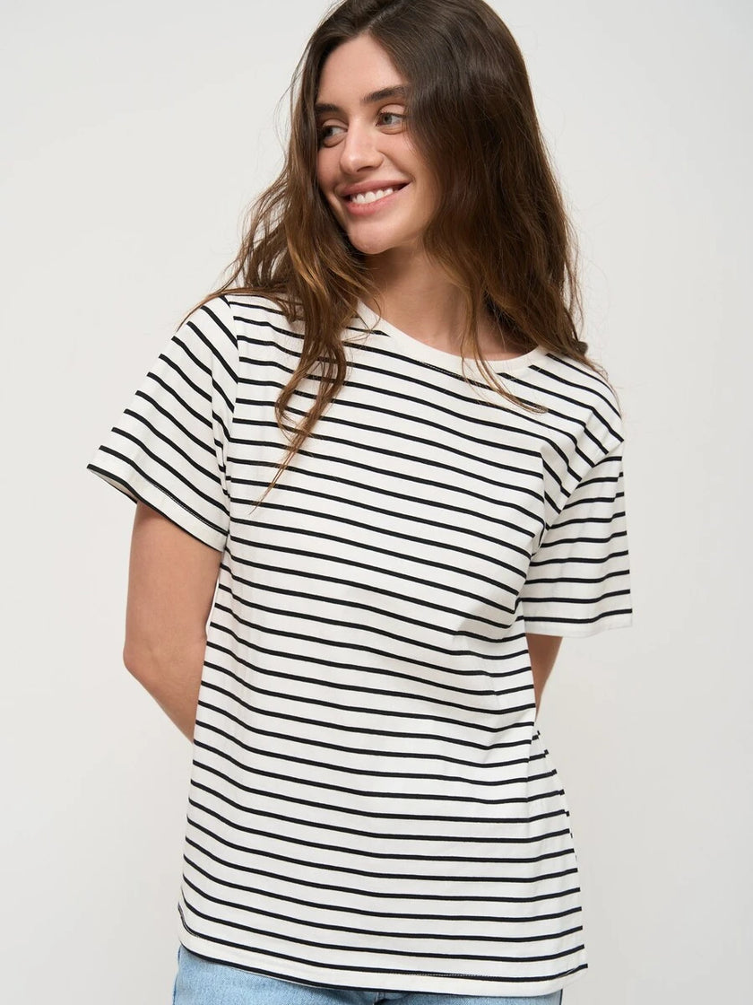 Women's Summer Striped Knit Cotton Tee