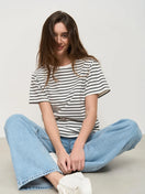 Switch Women&#39;s Summer Striped Knit Cotton Tee 3 image