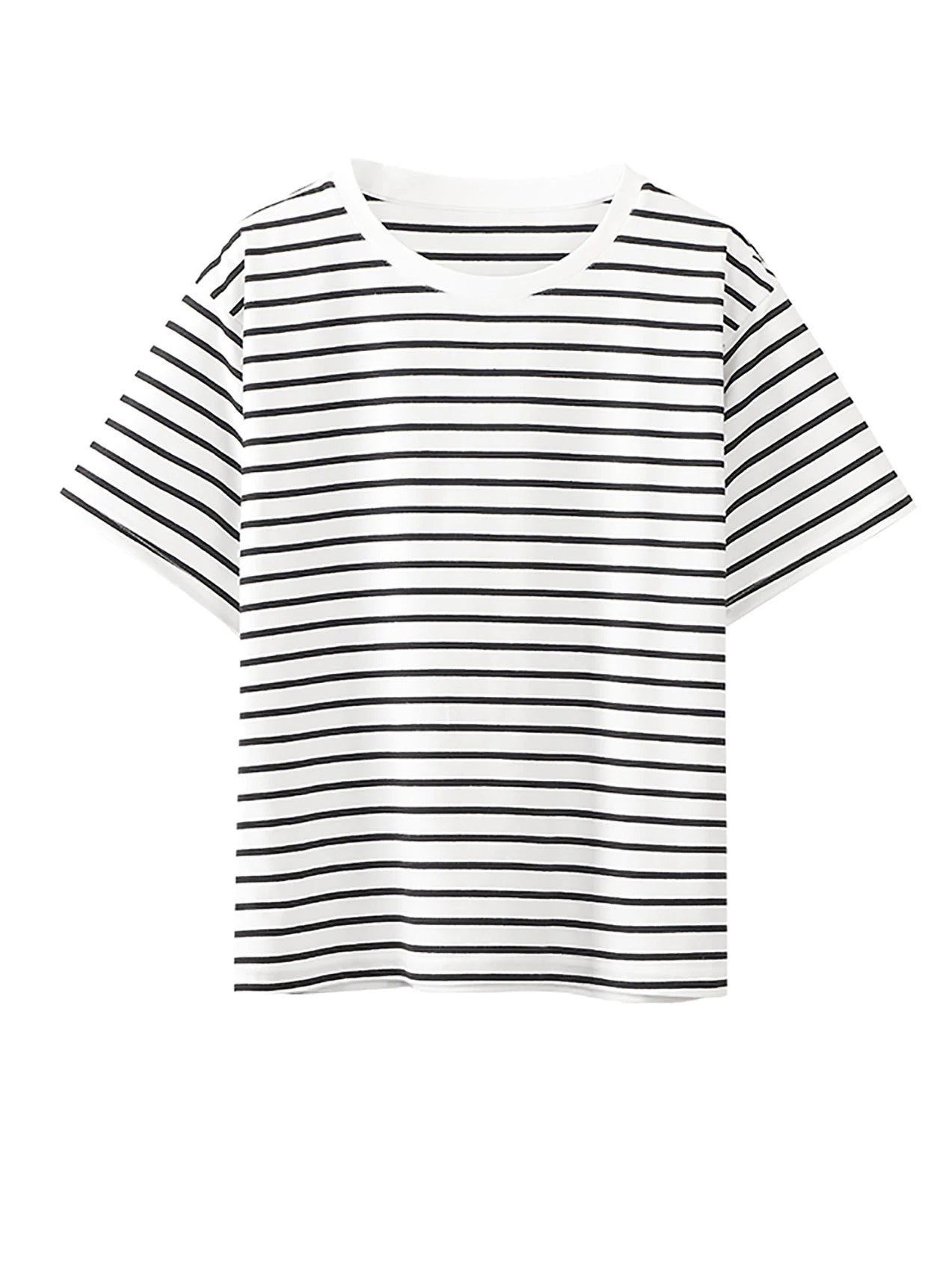 Women's Summer Striped Knit Cotton Tee