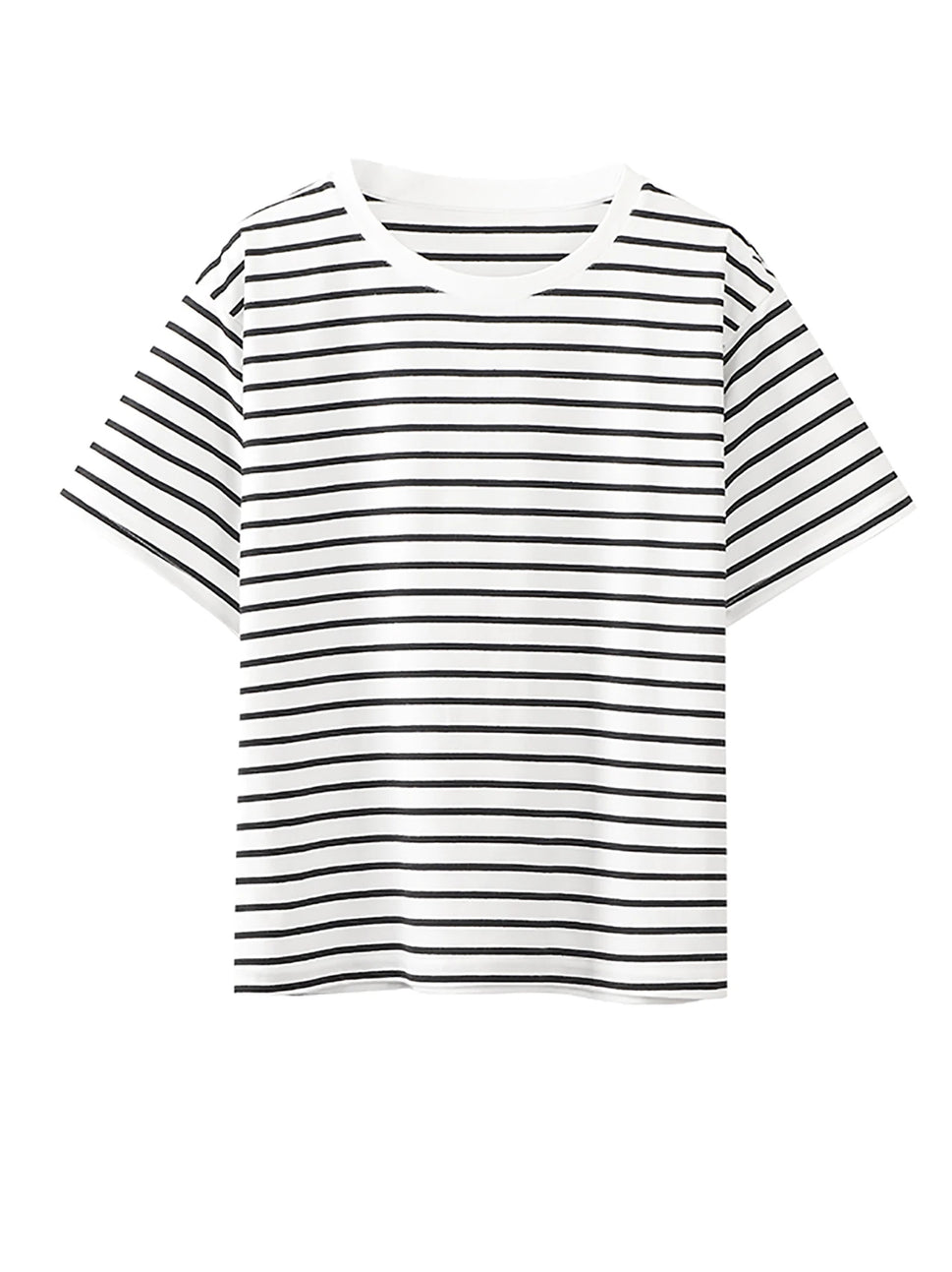 Women's Summer Striped Knit Cotton Tee