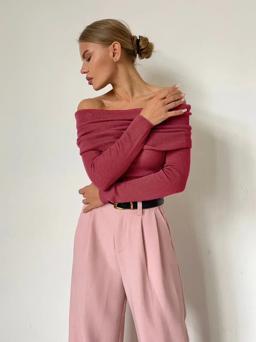 Knit Chic Off-Shoulder Sweater