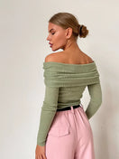 Wechseln Knit Chic Off-Shoulder Sweater 3 Bild