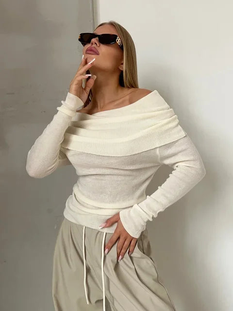 Knit Chic Off-Shoulder Sweater